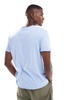 Brave Soul short sleeve T-shirt with raw hem in light blue