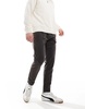 Brave Soul twill pants with elastic waist in charcoal gray