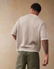 ASOS DESIGN oversized boxy fit knit pique crew neck T-shirt in stone