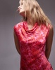Topshop drape neck maxi dress in pink floral