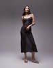 Topshop exposed seam sheer maxi dress in gray