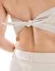 ASOS DESIGN v detail bandeau top in gray