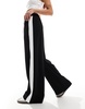ASOS DESIGN pull-on pants with contrast panel in black