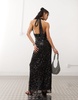Amy Lynn halter neck sequin maxi dress in black