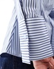 ASOS DESIGN poplin collarless cinch waist shirt in stripe