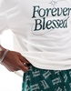 ASOS DESIGN pajama set with Forever Blessed graphics in dark green
