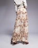 AFRM Sabina tiered maxi skirt with built-in shorts in snake print - part of a set