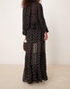 ASOS DESIGN Curve metallic dot maxi skirt in black & gold