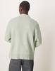 ASOS DESIGN super oversized boxy fit brushed knit zip through cardigan in sage green