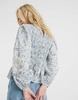 River Island long sleeve shirred top in blue
