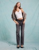 Miss Selfridge heart pocket straight leg jeans in black
