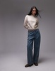 & Other Stories mock neck sweater in beige melange