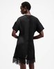 AllSaints Lana lace trim mini dress in black