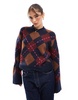 ASOS DESIGN knit crew neck argyle sweater with stitch detail