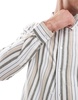 Another Influence striped patch pocket shirt in brown