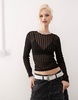 COLLUSION sheer stripe backless top
