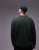 Topman relaxed open collar sweater in khaki