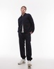 ARKET oversized cardigan with two way zip in dark blue