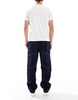 Bershka skater fit jeans in dark blue