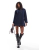 ASOS DESIGN denim rugby dress in indigo
