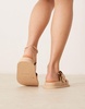 ASOS DESIGN Frozen double strap slider in beige