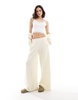 Bershka wide leg sweatpants in butter yellow