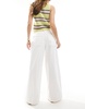 Bershka ultra wide leg jeans in white