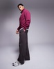 ASOS DESIGN heavyweight balloon fit sweatpants in dark brown