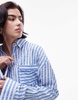 Topshop striped beach shirt in blue - part of a set