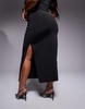 ASOS DESIGN Curve bandage midi skirt with seams in black - part of a set
