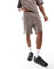 ADPT oversized sweat shorts in washed beige - part of a set