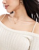 Bershka rib knit hankerchief hem top in ecru