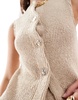 ASOS DESIGN supersoft vest boucle midi dress in oat
