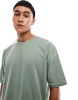 ASOS DESIGN oversized t-shirt with cartoon back print in green