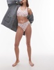 Lacoste bralette in light pink with all-over valentines logo print
