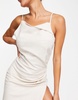 Amy Lynn one shoulder gathered midi dress in sand