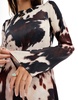 ASOS DESIGN satin angel sleeve mini dress in cow print