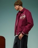 ASOS DESIGN oversized corduroy varsity jacket in burgundy