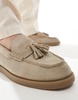 ASOS DESIGN loafers in stone suede with tassel