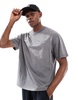Bershka Broken printed T-shirt in gray