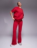 ASOS DESIGN interlock raglan t-shirt in red - part of a set