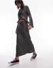 Topshop satin jacquard bias maxi skirt in mono polka dot - part of a set