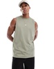 ASOS DESIGN relaxed tank top in khaki sporty mesh