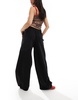 Bershka balloon leg wide leg sweatpants in black