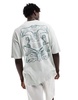 ASOS DESIGN oversized textured T-shirt in heavyweight 220gsm in gray with back print