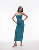 Topshop wiggle stripe maxi skirt in turquoise and brown - part of a set