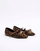 River Island pointed Mary Jane ballet in leopard print