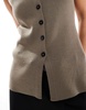 ASOS DESIGN knitted structured vest with contrast buttons in mocha