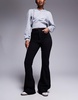ASOS DESIGN sculpting super stretch flare jeans in black