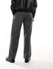 Bershka wide leg tailored pants in gray